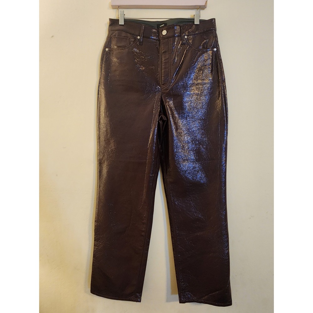 Express Women's 10R‎ Purple Modern Straight Super High Rise Polyurethane Pants